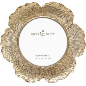 🖼️ Circular Gold Floral Photo Frame / 4x4 In 🖼️